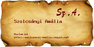 Szolcsányi Amália névjegykártya